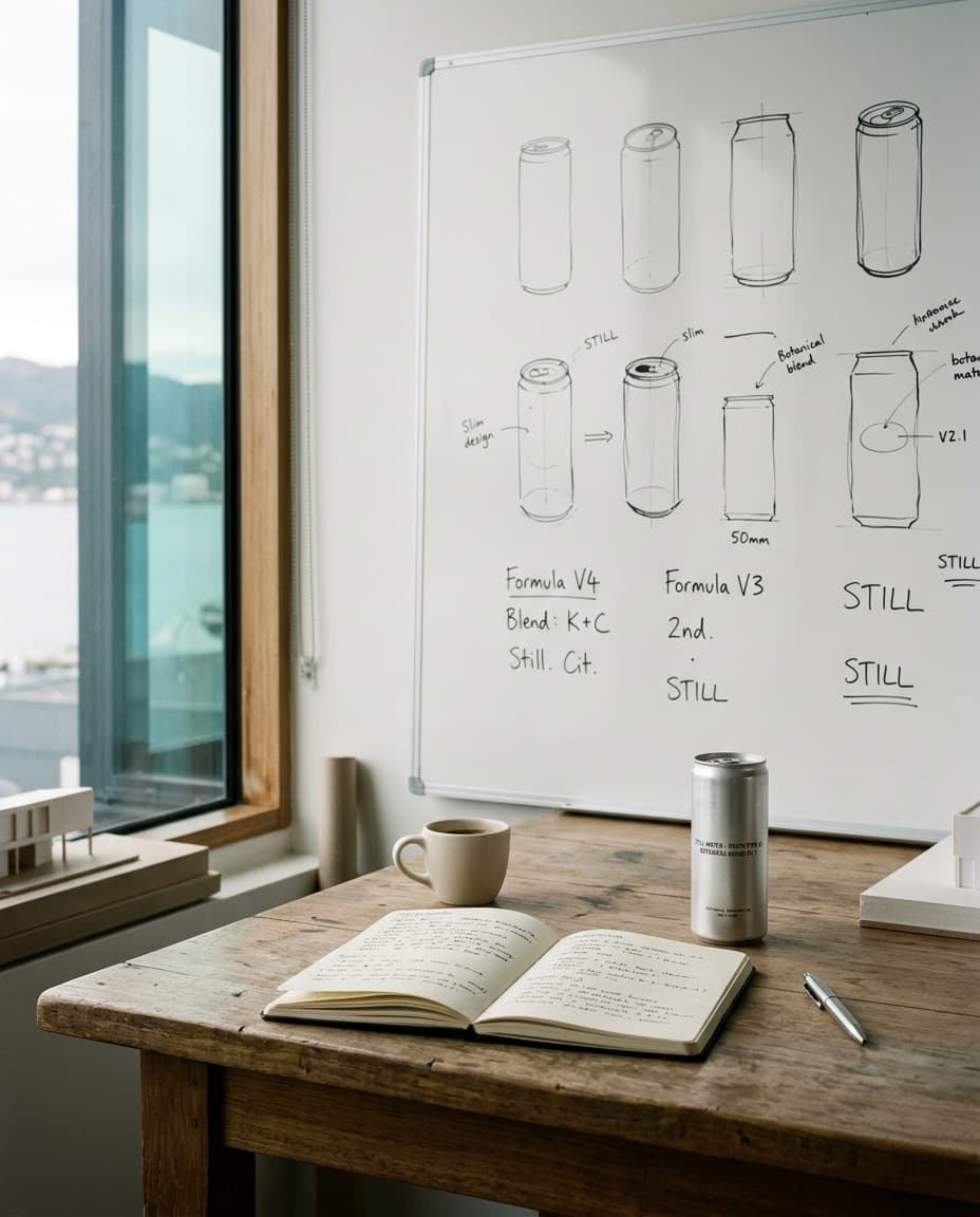 Founders' first whiteboard sketch, Cuba Street, 2021